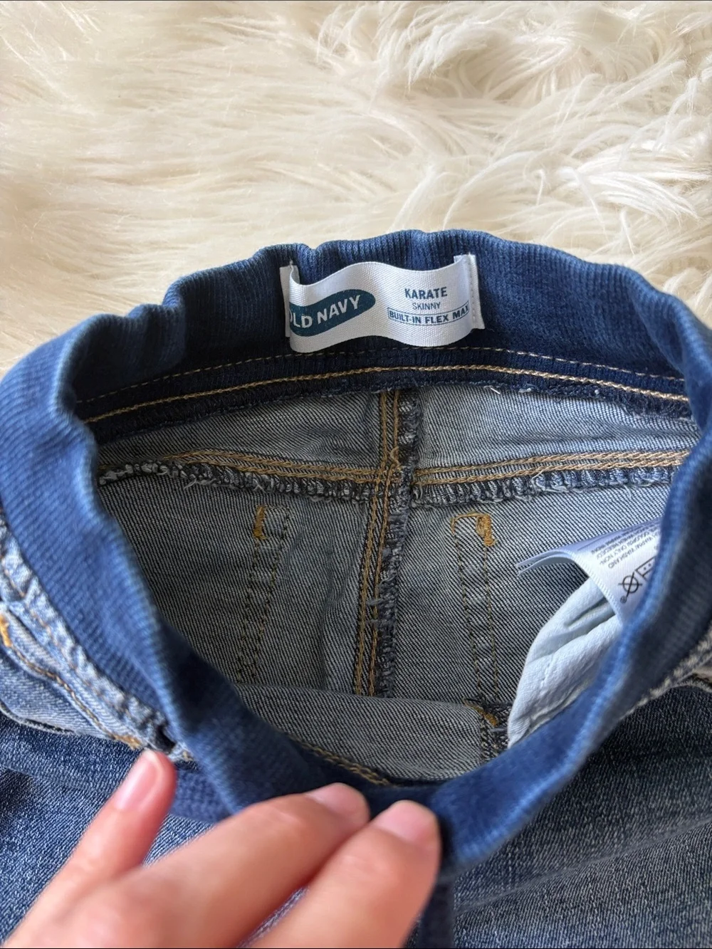 Old Navy Boys Blue Distressed Pull-On Jeans